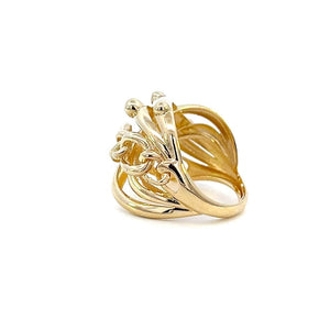 10K Real Gold Round Link Style Hollow Ring