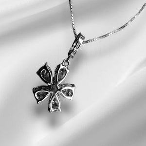 Silver Flower Dangler Charm/ Pendant With Box Chain