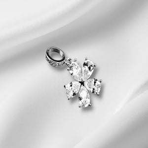 Silver Flower Dangler Charm/ Pendant With Box Chain