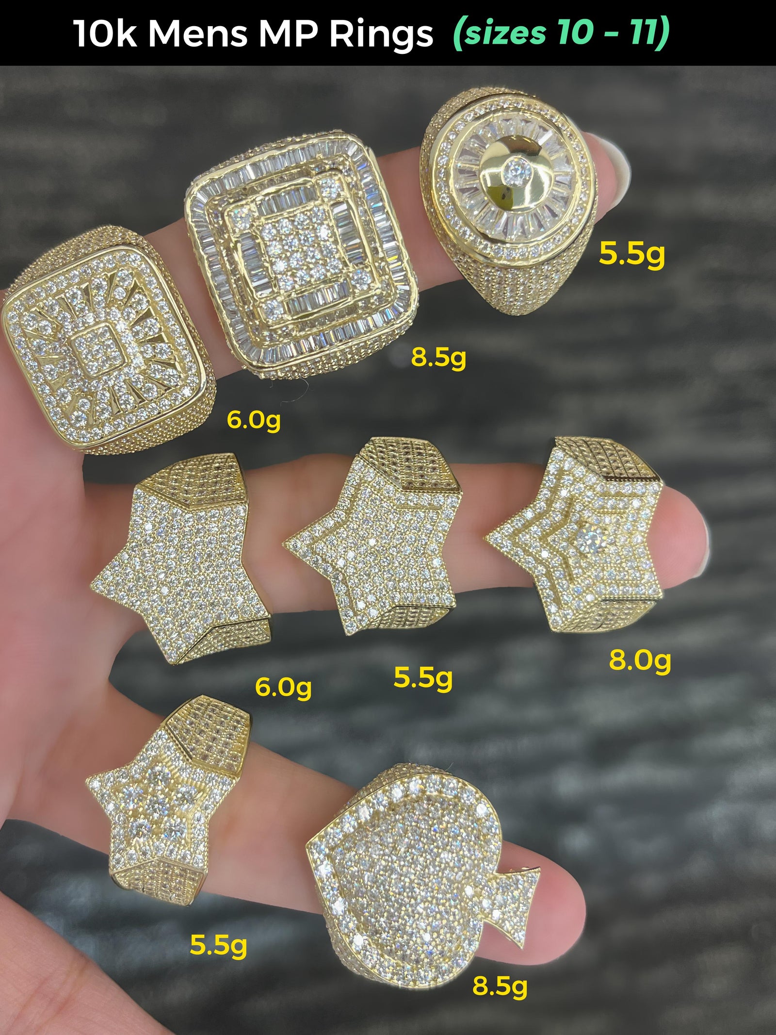 10k Real Gold Mens MP Rings
