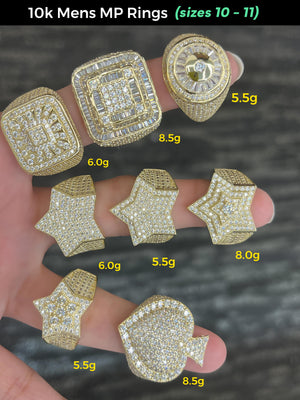 10k Real Gold Mens MP Rings