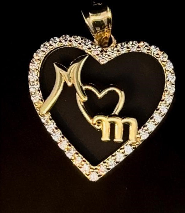 10k Real Yellow Gold Mother's Day Special - Mom Charms with Heart