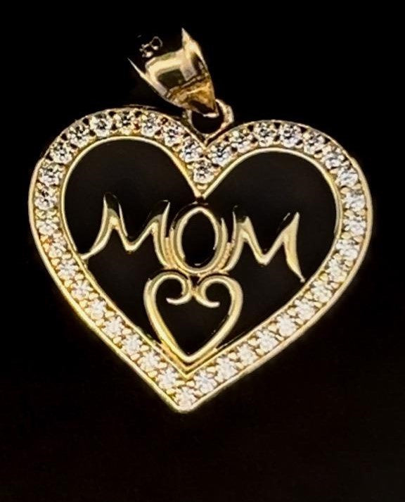 10k Real Yellow Gold Mother's Day Special - Mom Charms with Heart