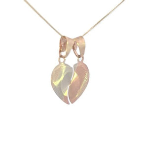 10K Real Gold Tri-Color DC Breakable Heart Charm with Box Chain