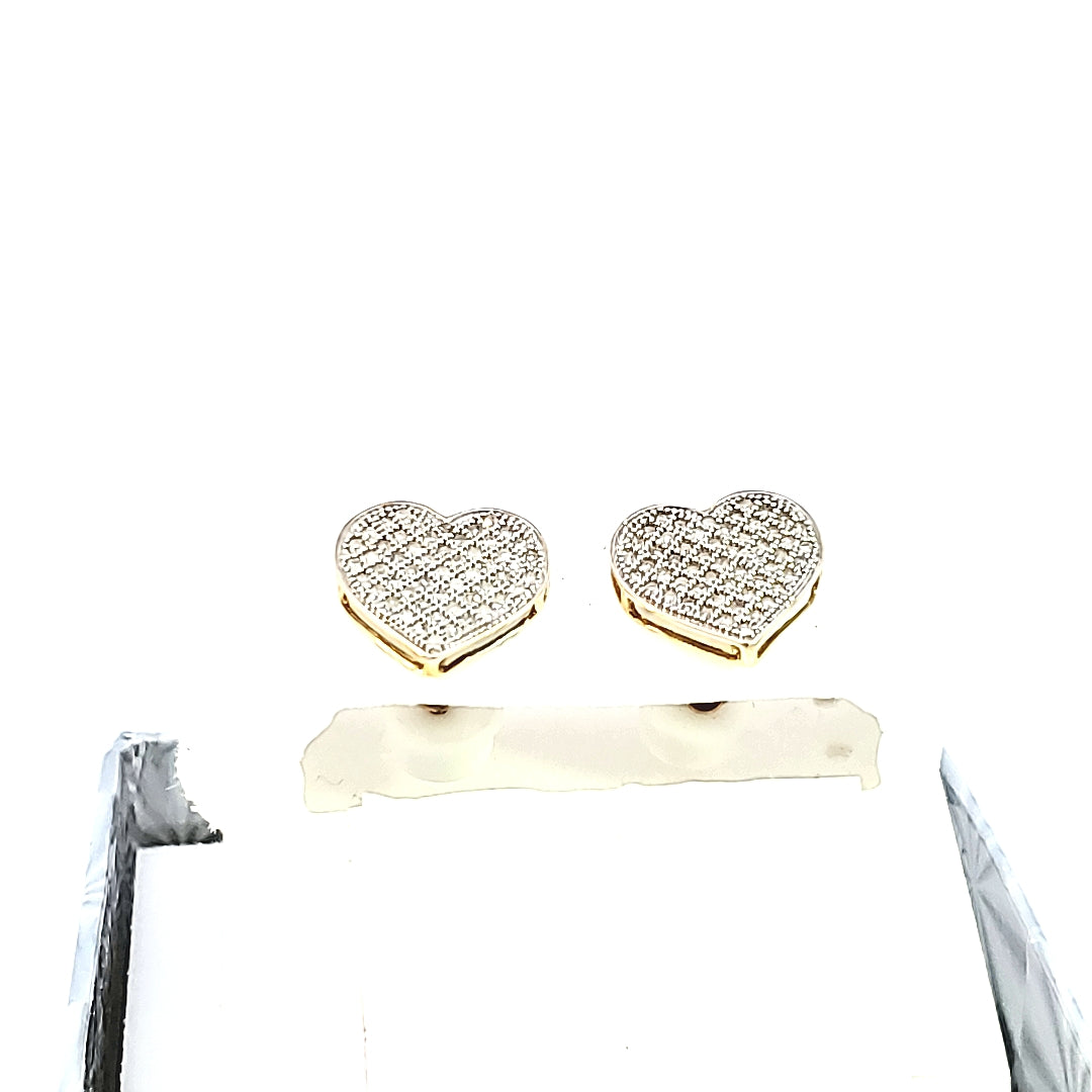10K Y Gold with 0.33 Ct MP Diamond Heart Earring (B) for Girls/Women