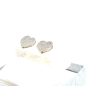 10K Y Gold with 0.33 Ct MP Diamond Heart Earring (B) for Girls/Women