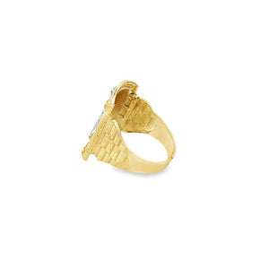 10K Real Gold Two Tone Mother Mary Ring