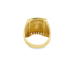 10K Real Gold Two Tone Rectangular Cross Ring