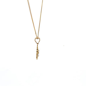 10K Real Gold Two Tone Circular Design Sweet 16 Charm with Box Chain