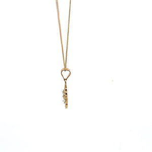 10K Real Gold Two Tone Circular Design Sweet 16 Charm with Box Chain