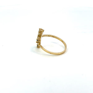 10K Real Gold Cross Design Fancy CZ Ring