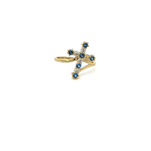 10K Real Gold Cross Design Fancy CZ Ring