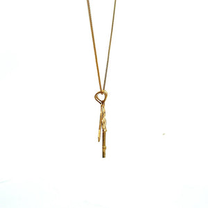 10K Real Gold Lock & Key Charm/ Pendant With Box Chain