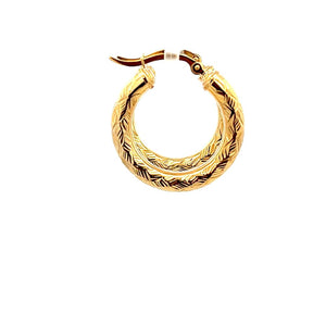 10K Real Gold Triangle Design Hoop Earrings