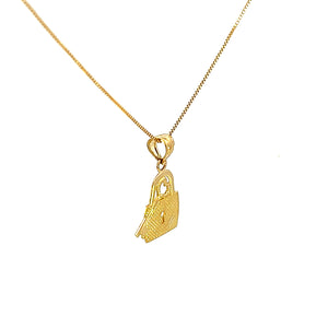 10K Real Gold Lock & Key Charm/ Pendant With Box Chain