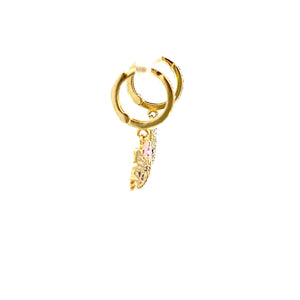 10K Real Gold Key Style Pink Cat Face Set/ Charm/ Earrings