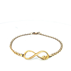 10K Real Gold Bismark Link with Infinity and Love Bracelet