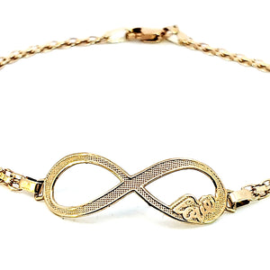 10K Real Gold Bismark Link with Infinity and Love Bracelet