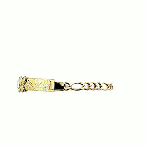 10K Real Gold Fancy Figaro ID Bracelet (Sliding - Butterfly Charm) (5.5")