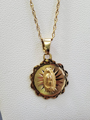 10K Gold Flower Mother Mary Fil Charm