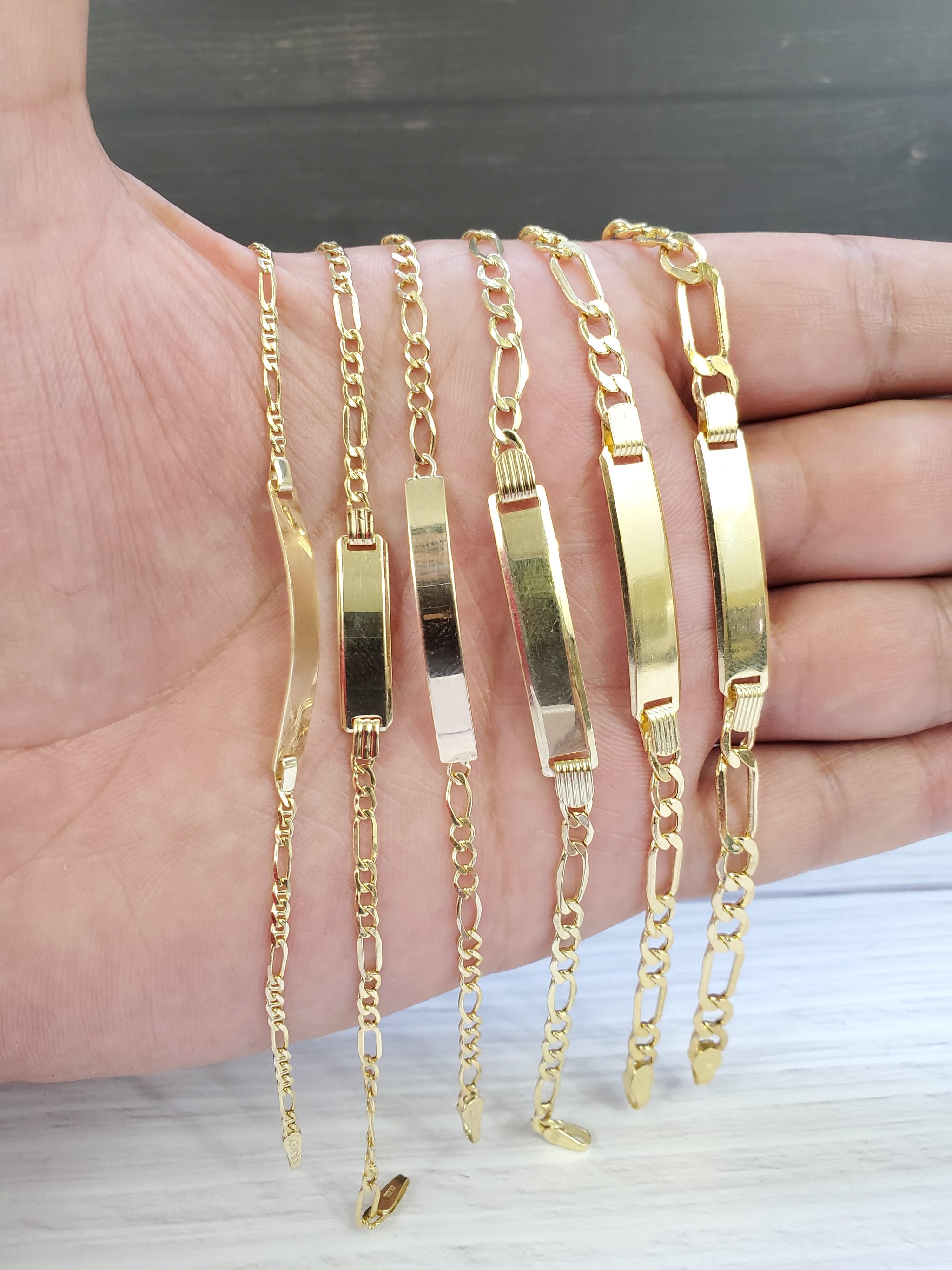 Men's Gold tone pave curb link ID bracelet | eBay