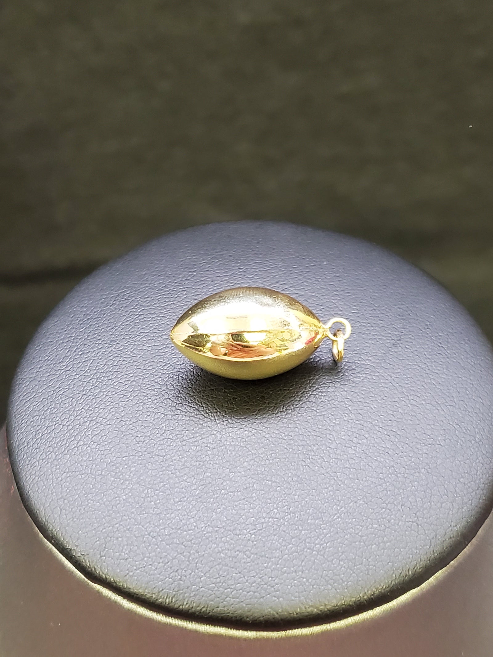 10K Solid Real Yellow Gold Rugby Ball Football Pendant Charm with Box Chain