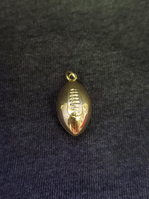 10K Solid Real Yellow Gold Rugby Ball Football Pendant Charm with Box Chain
