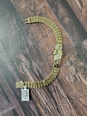 Real 10k Solid Yellow Gold Saint Jude Bracelet 8.5" For Men/Women