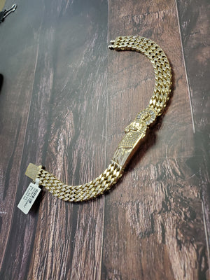 Real 10k Solid Yellow Gold Saint Jude Bracelet 8.5" For Men/Women