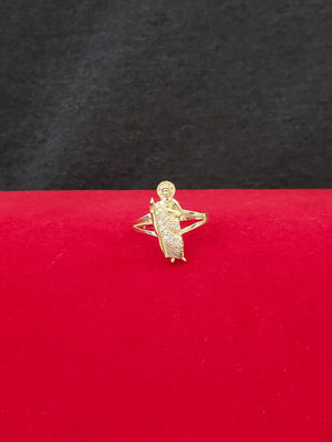 10K Solid Gold Cz Saint Jude Ring For Women
