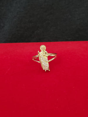 10K Solid Gold Cz Saint Jude Ring For Women