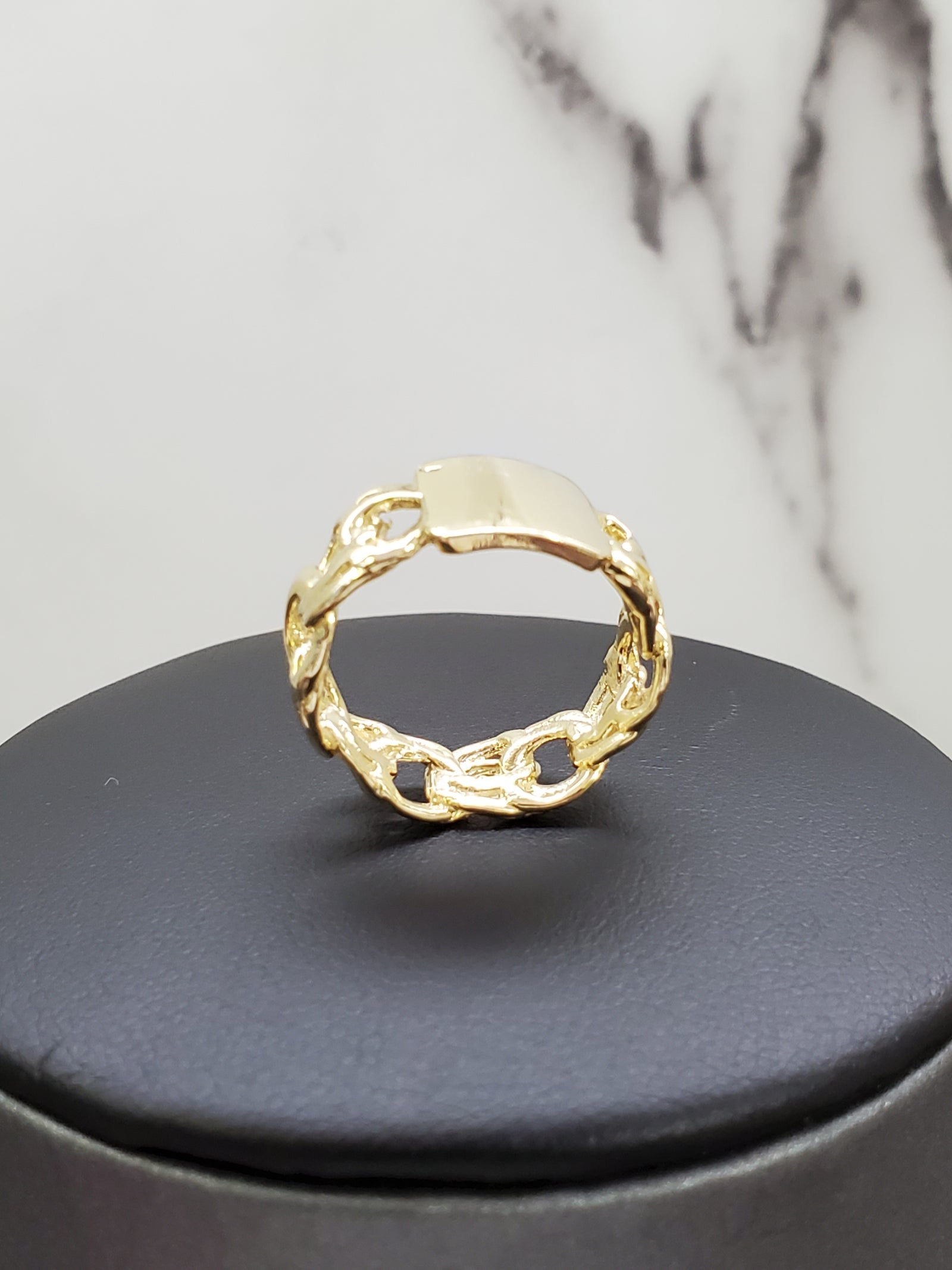 10K Solid Yellow Gold Cuban Style Ring