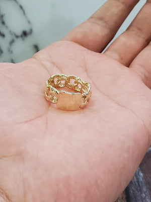 10K Solid Yellow Gold Cuban Style Ring