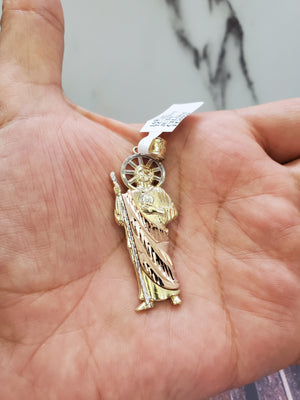 10K Solid Real Tri Color Gold Saint Jude St Jude Pendant Charm