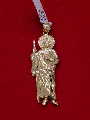 10K Solid Real Yellow Gold Saint jude Pendant Charm
