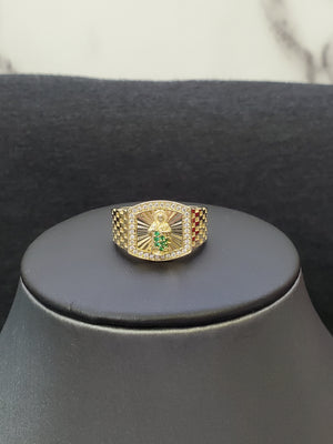 10K Solid Yellow Gold Saint Jude Cz Men's Ring