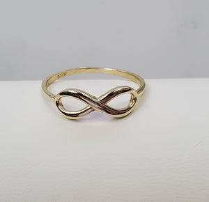 10K Solid Yellow Gold Infinity Ladies Ring