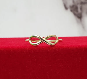 10K Solid Yellow Gold Infinity Ladies Ring