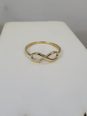 10K Solid Yellow Gold Infinity Ladies Ring