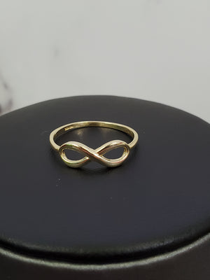 10K Solid Yellow Gold Infinity Ladies Ring