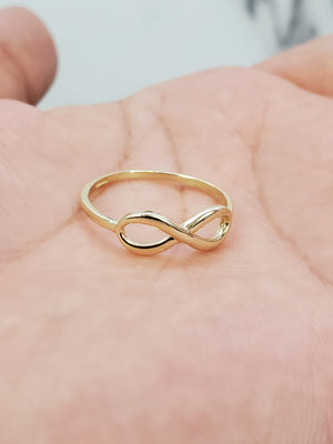 10K Solid Yellow Gold Infinity Ladies Ring