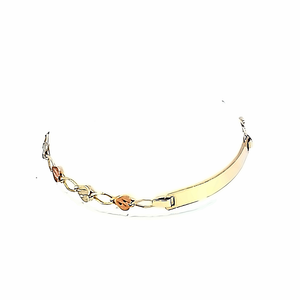10K Real Gold Tri Color Heart ID Bracelet (5.5")