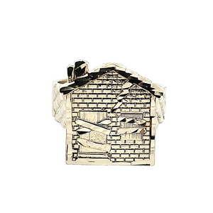 10K Real Solid Yellow Gold Trap House Ring