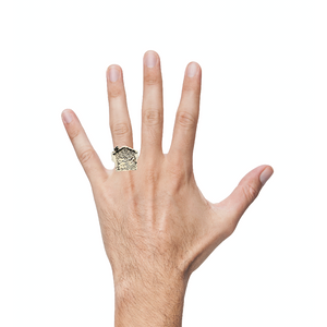 10K Real Solid Yellow Gold Trap House Ring