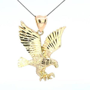 10K Real Gold Eagle Charm with Box Chain (Medium Sized)