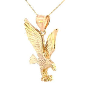 10K Real Gold Eagle Charm with Box Chain (Medium Sized)