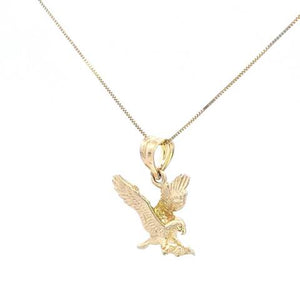 10K Real Gold Small Eagle Charm with Box Chain