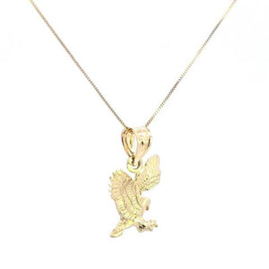 10K Real Gold Small Eagle Charm with Box Chain