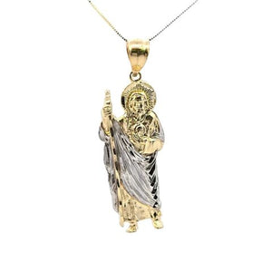 10K Real Gold Two-Tone Saint Jude Big Charm