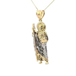 10K Real Gold Two-Tone Saint Jude Big Charm
